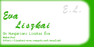 eva liszkai business card